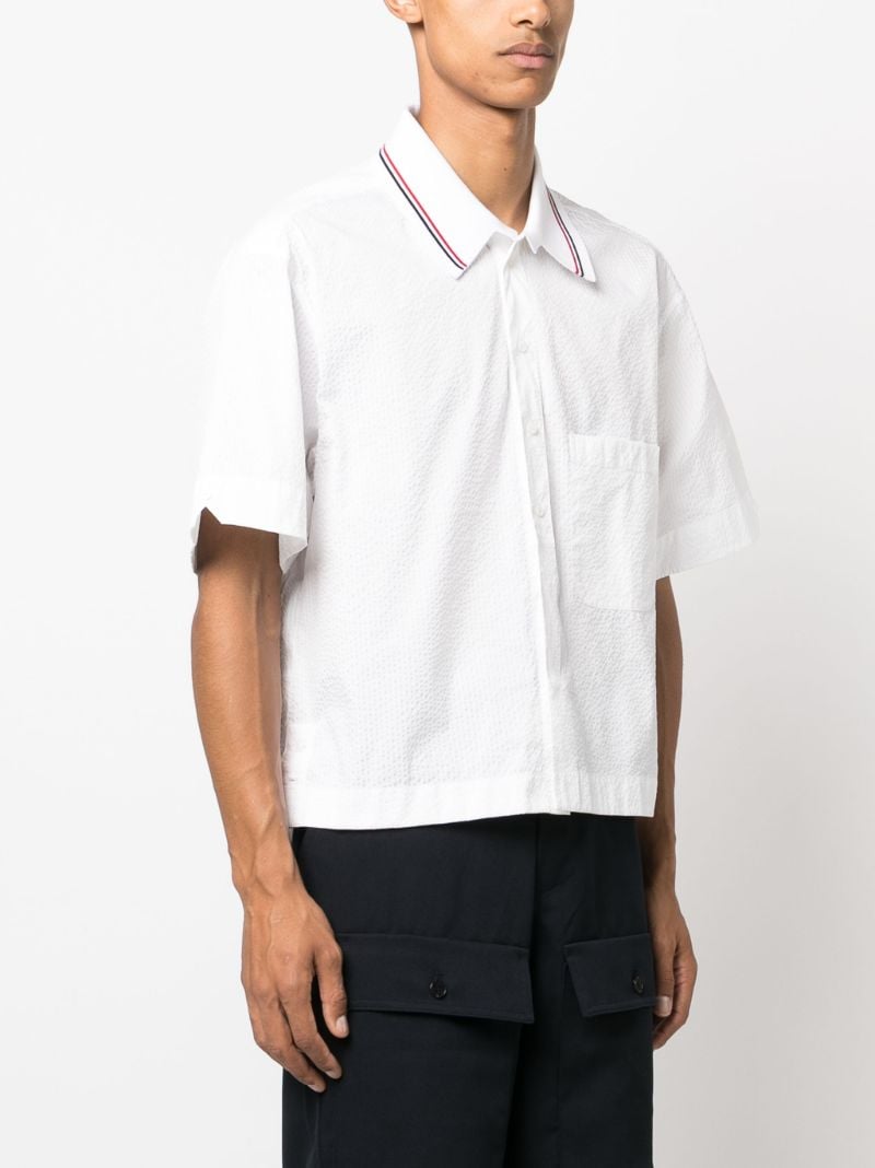 White Rwb-trim Cotton Shirt