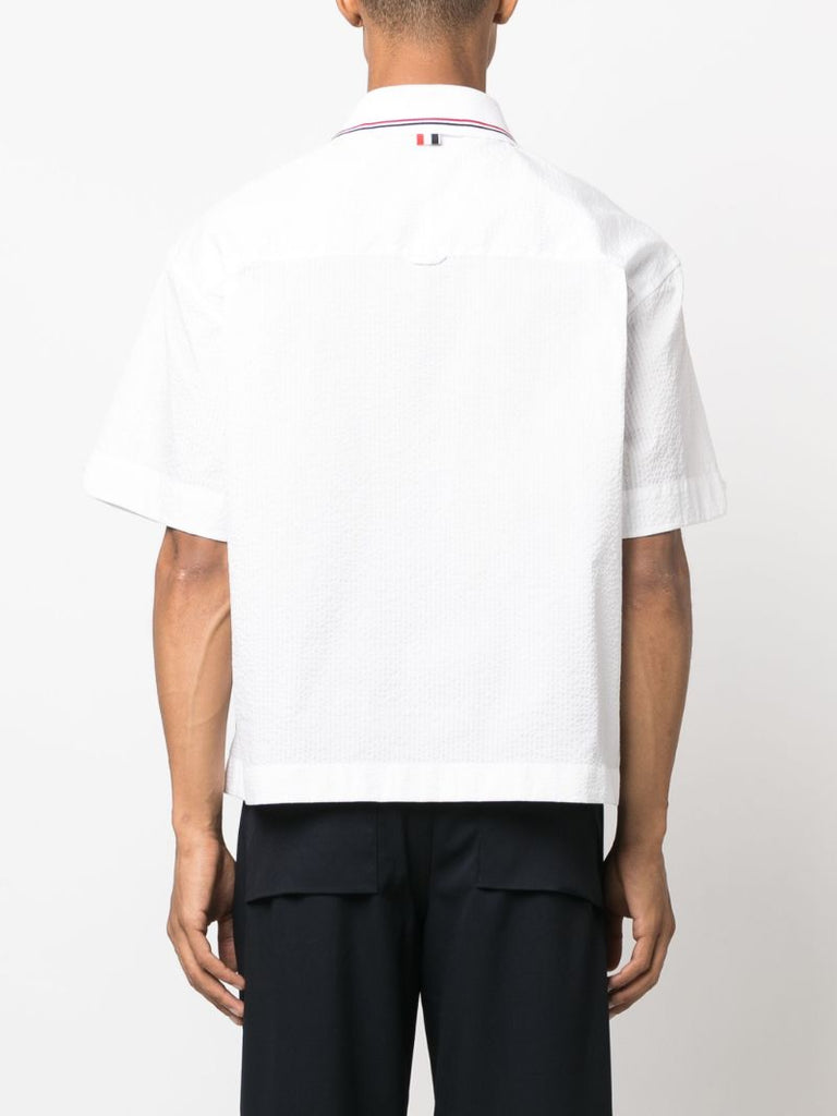 White Rwb-trim Cotton Shirt