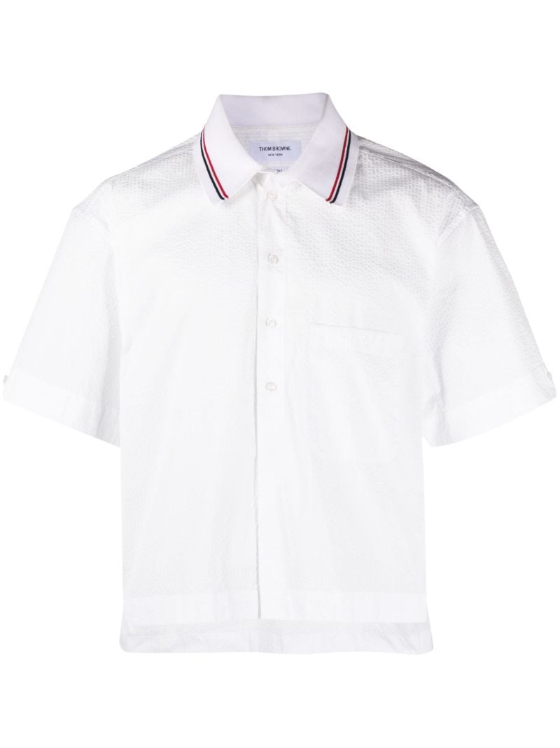 White Rwb-trim Cotton Shirt