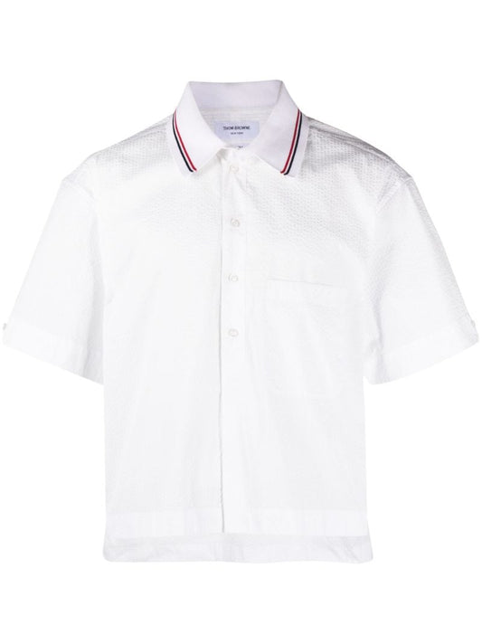 White Rwb-trim Cotton Shirt