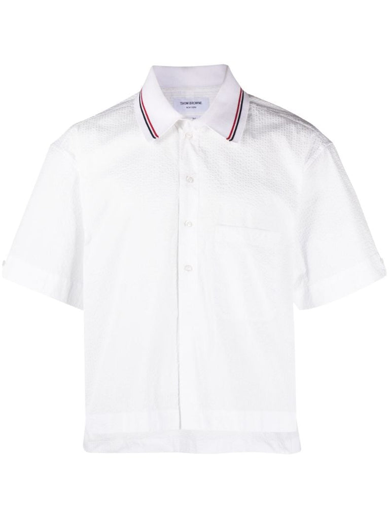 White Rwb-trim Cotton Shirt