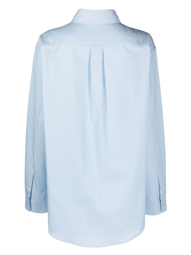Blue Logo-print Cotton Shirt