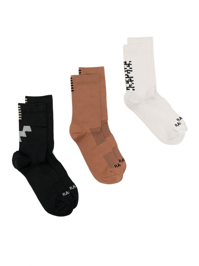 Black Logo Print Cycling Socks Set