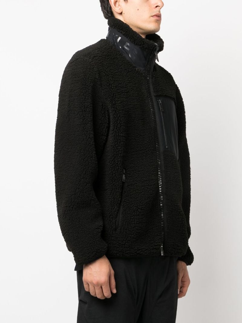 Black Saglek Zip-up Sherpa Jacket