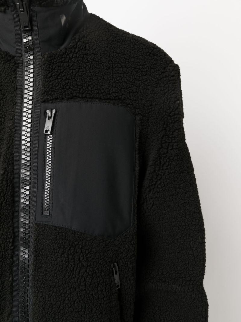 Black Saglek Zip-up Sherpa Jacket