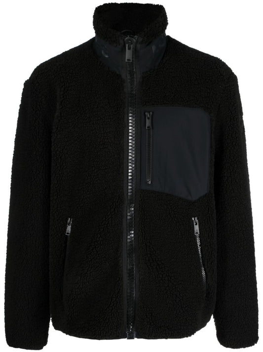 Black Saglek Zip-up Sherpa Jacket