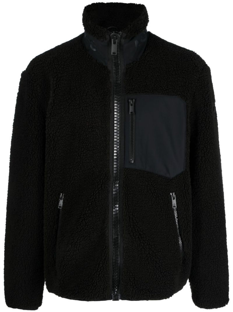 Black Saglek Zip-up Sherpa Jacket
