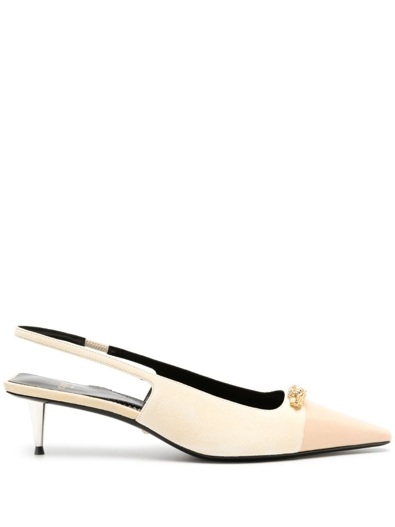 Neutral Tiger Head 45 Slingback Pumps