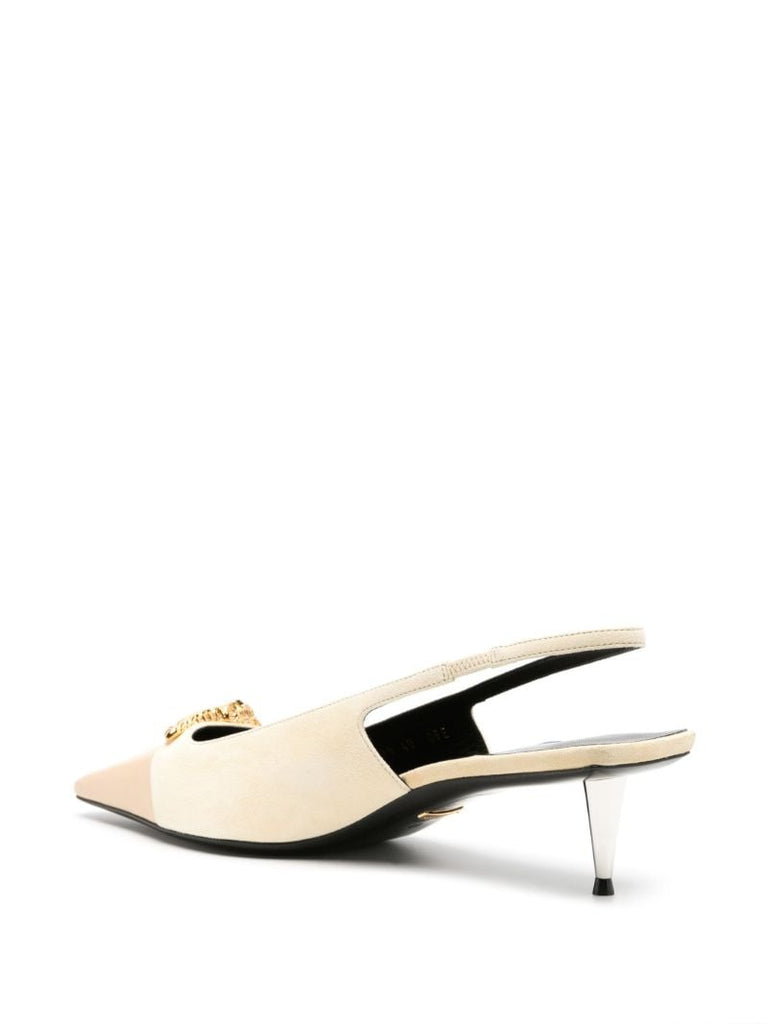 Neutral Tiger Head 45 Slingback Pumps