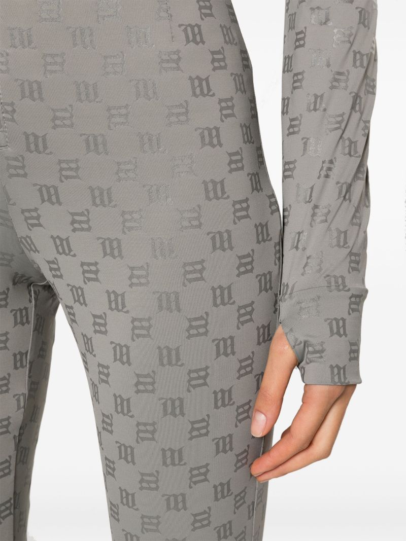 Grey Monogram High-neck Jumpsuit