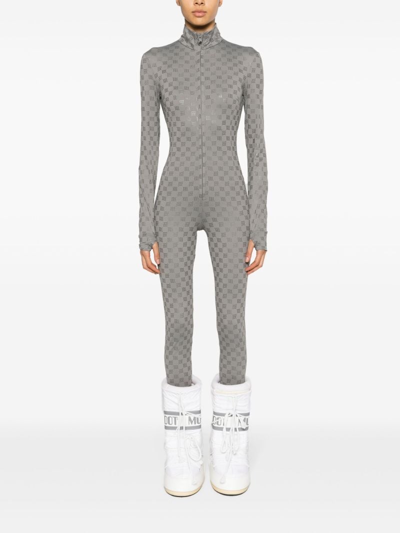 Grey Monogram High-neck Jumpsuit