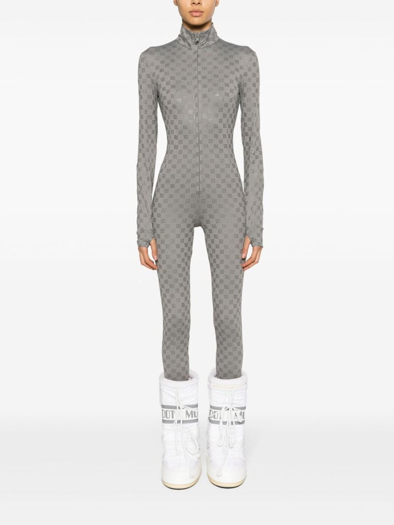 Grey Monogram High-neck Jumpsuit