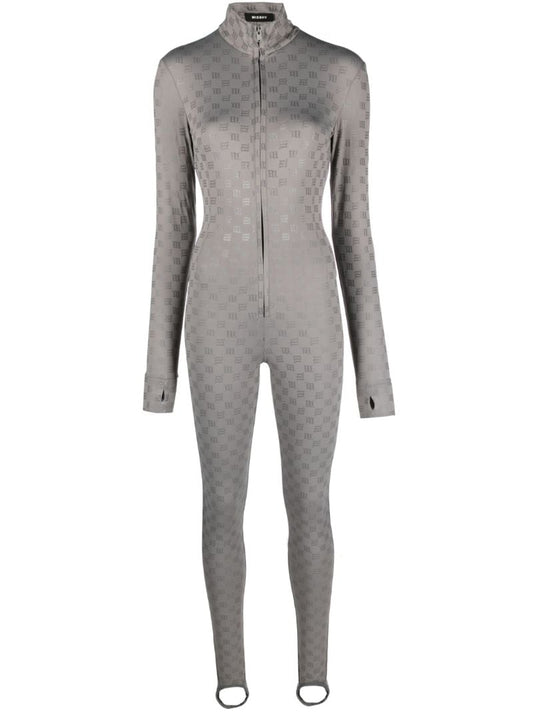 Grey Monogram High-neck Jumpsuit