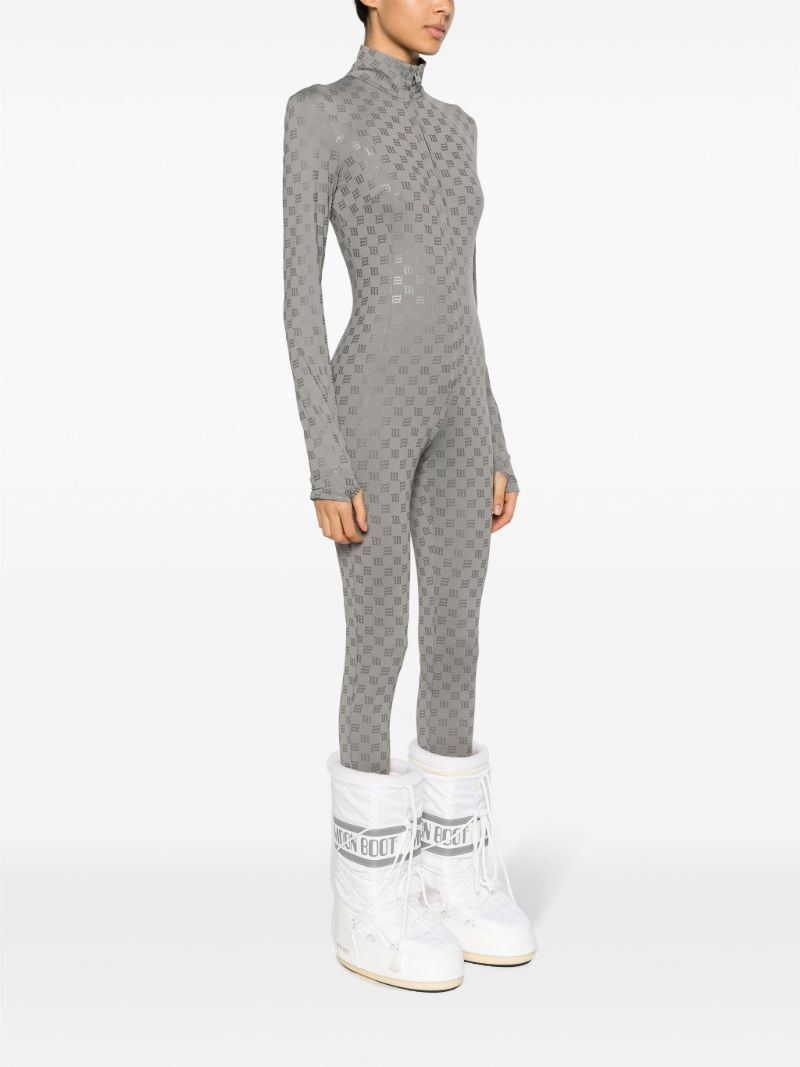 Grey Monogram High-neck Jumpsuit