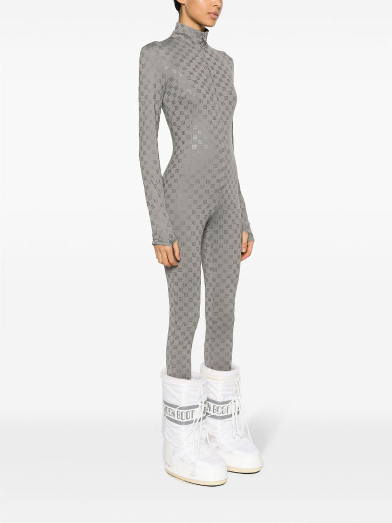 Grey Monogram High-neck Jumpsuit