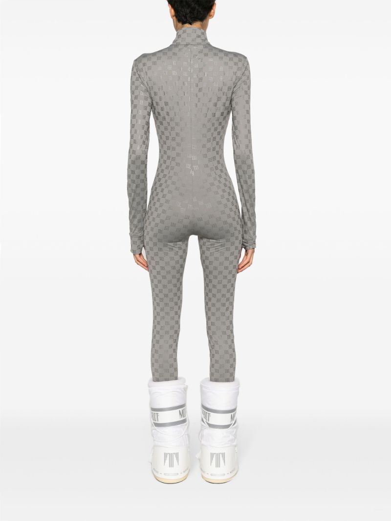 Grey Monogram High-neck Jumpsuit
