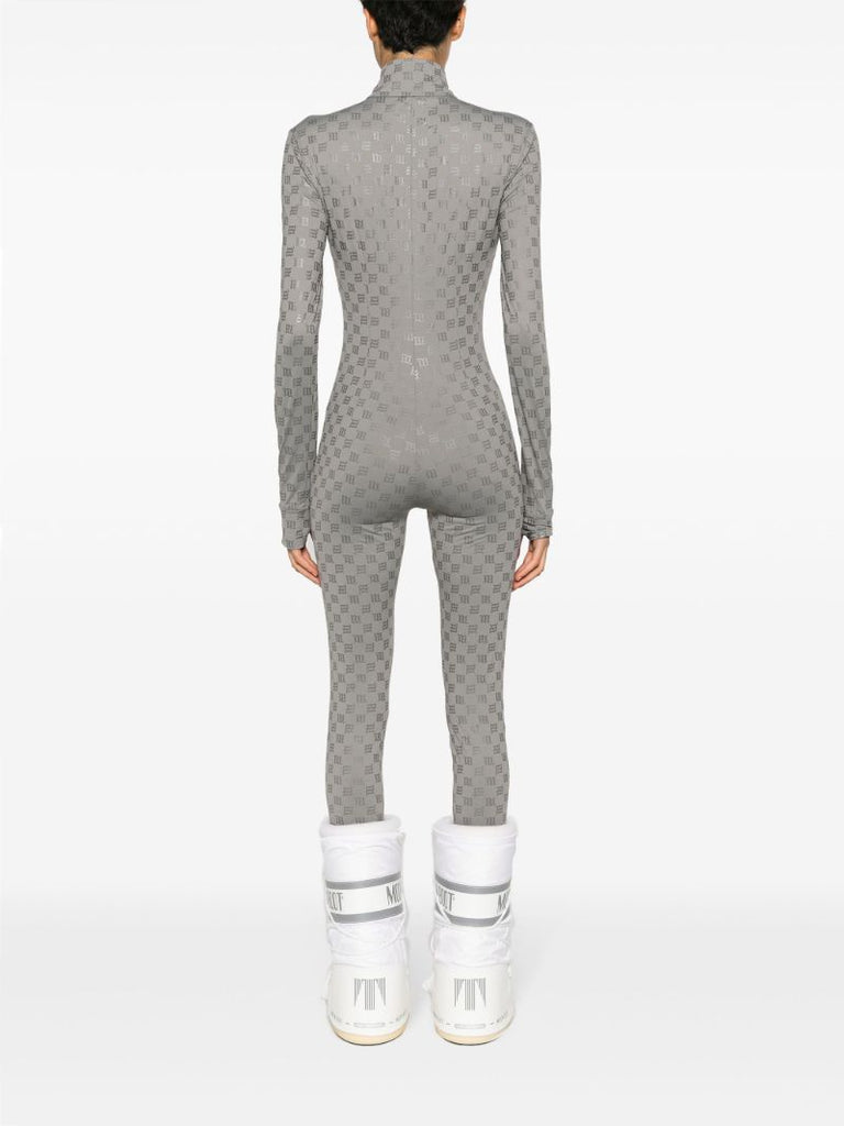Grey Monogram High-neck Jumpsuit