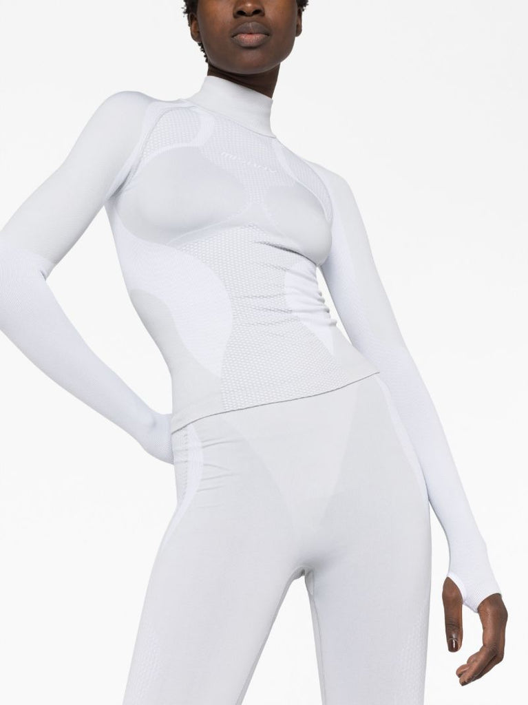 Grey Logo Jacquard Base Layer Top