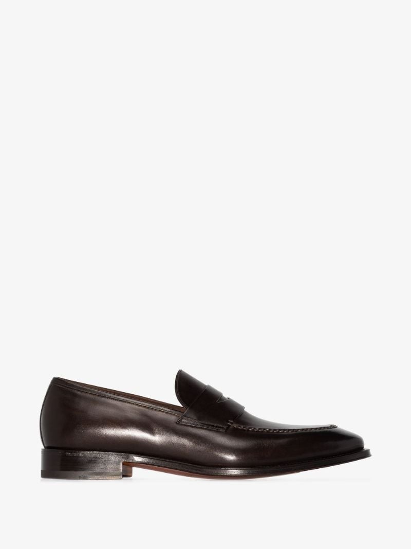 Brown Polished Leather Loafers
