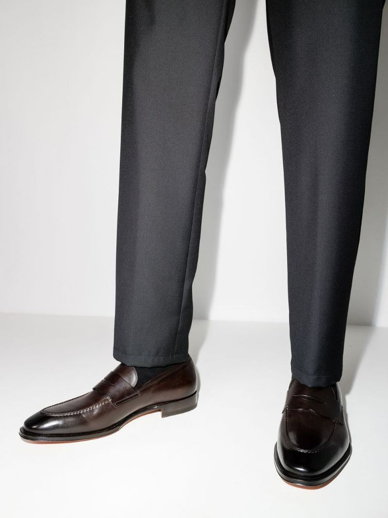 Brown Polished Leather Loafers