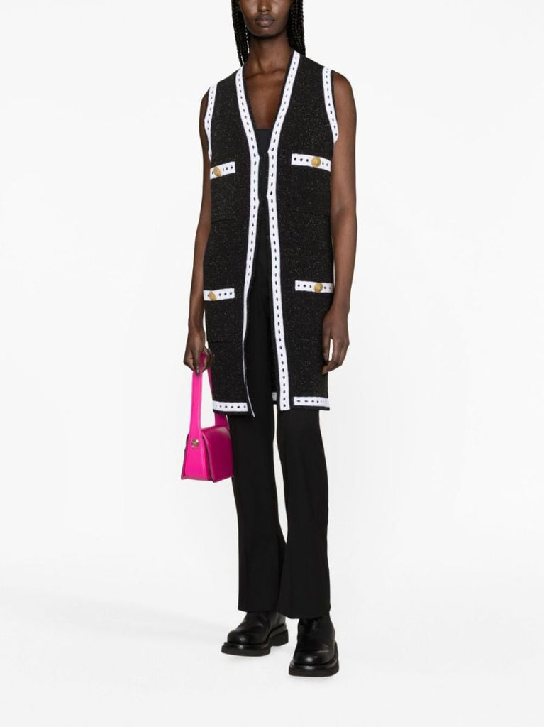 Black Sleeveless Cardigan