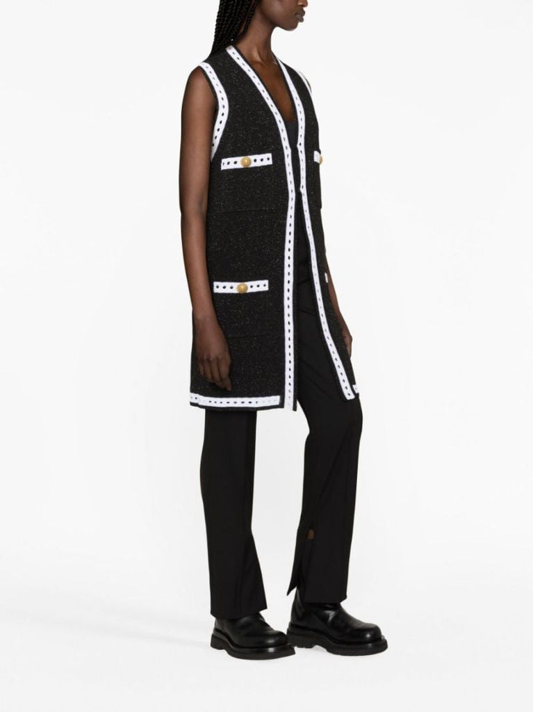 Black Sleeveless Cardigan