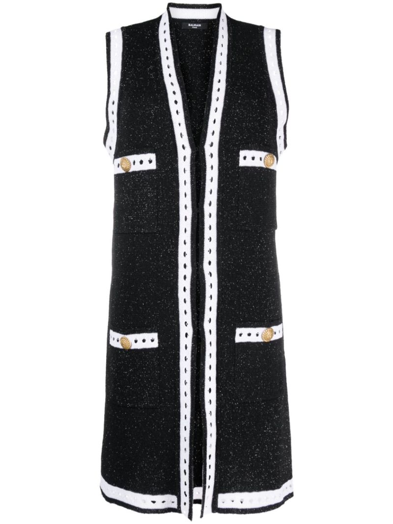 Black Sleeveless Cardigan