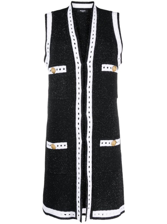 Black Sleeveless Cardigan