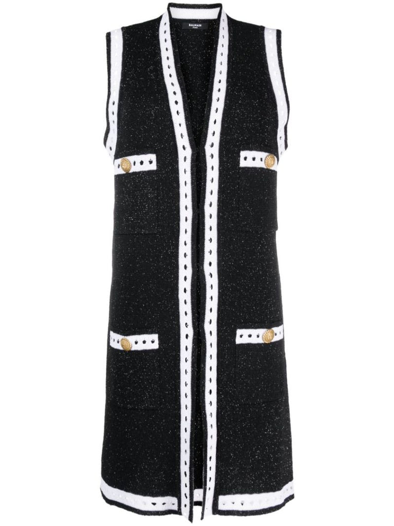 Black Sleeveless Cardigan