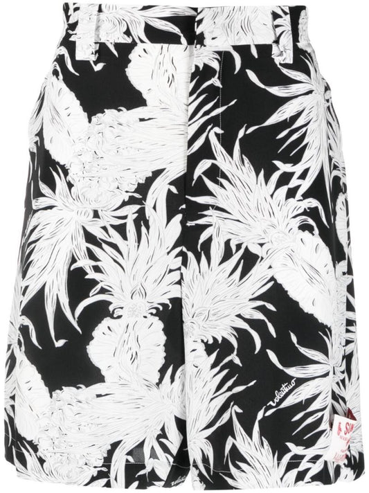 X Sun Surf Black Pineapple-print Shorts