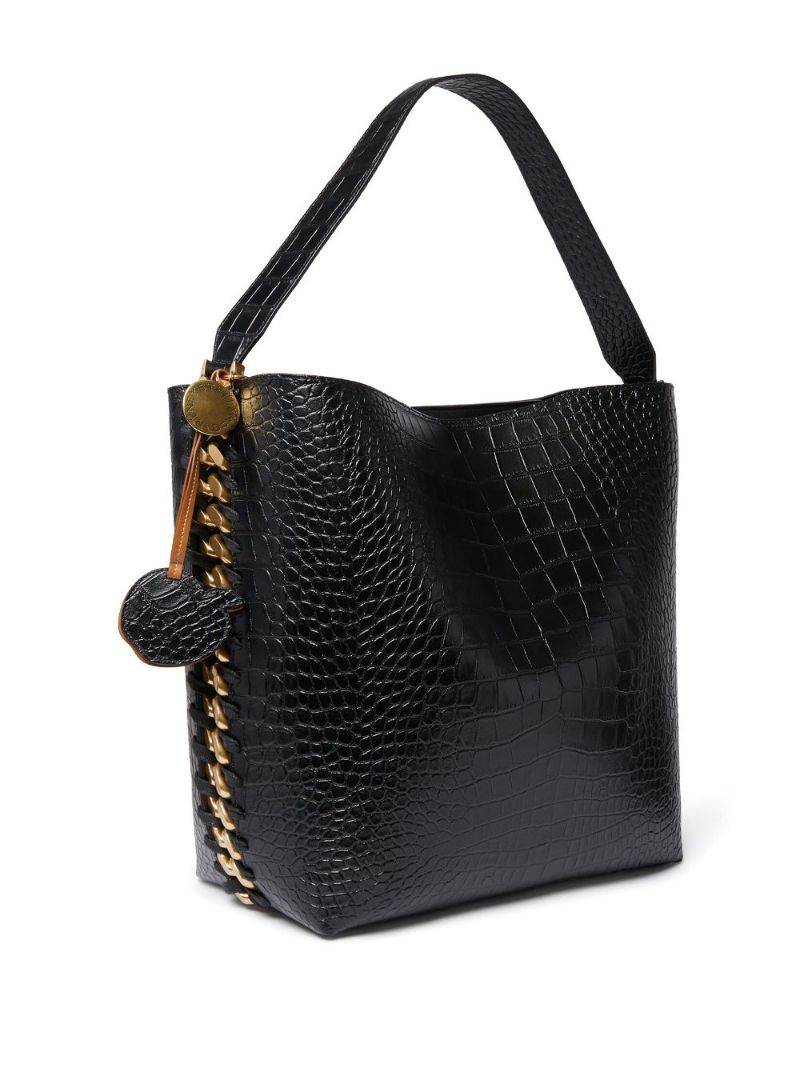 Black Frayme Crocodile-effect Tote Bag