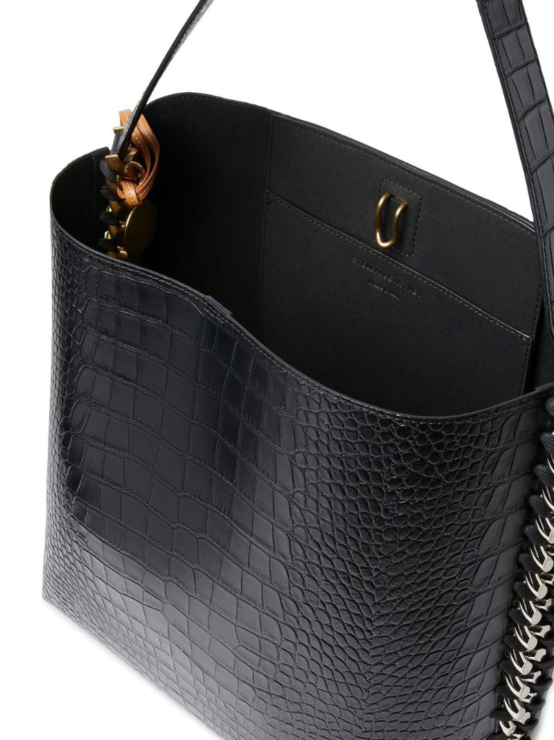 Black Frayme Crocodile-effect Tote Bag