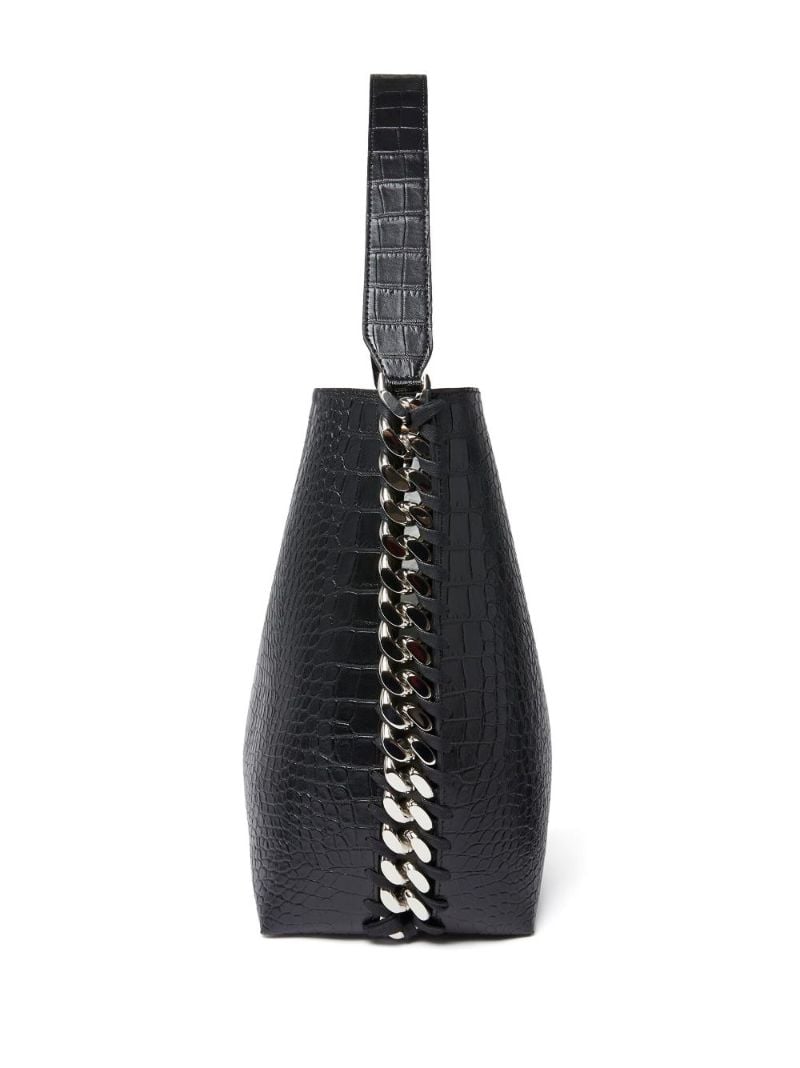 Black Frayme Crocodile-effect Tote Bag