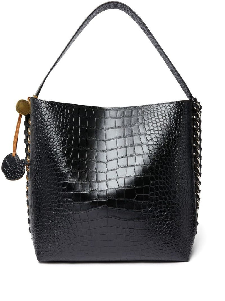 Black Frayme Crocodile-effect Tote Bag