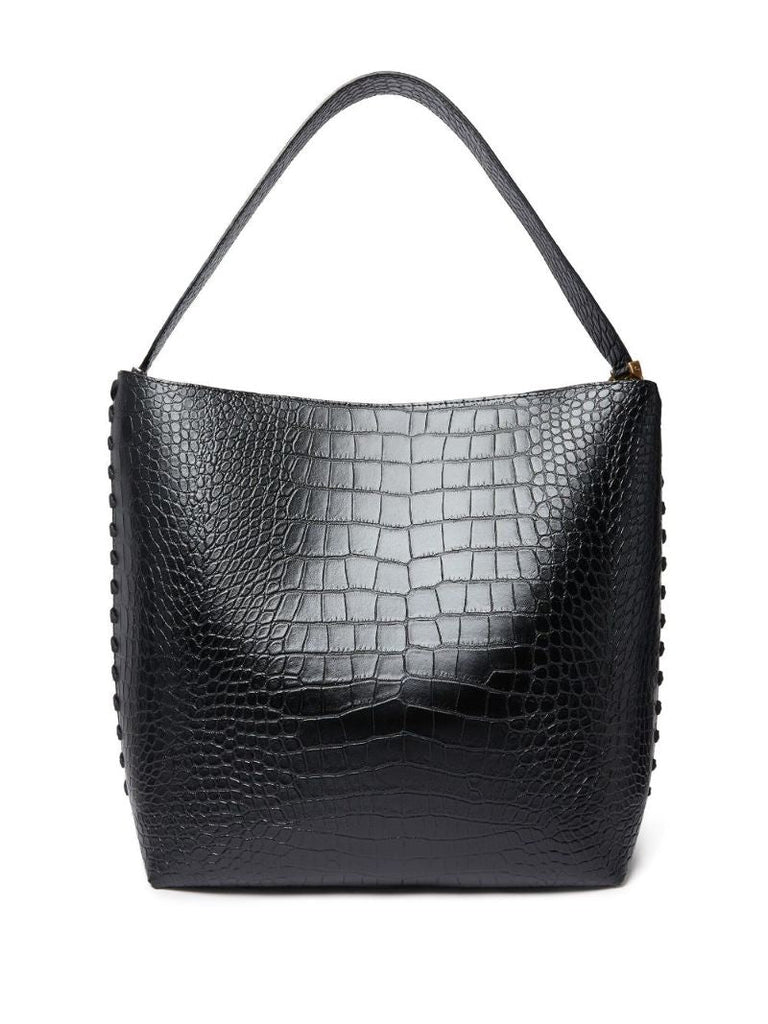 Black Frayme Crocodile-effect Tote Bag