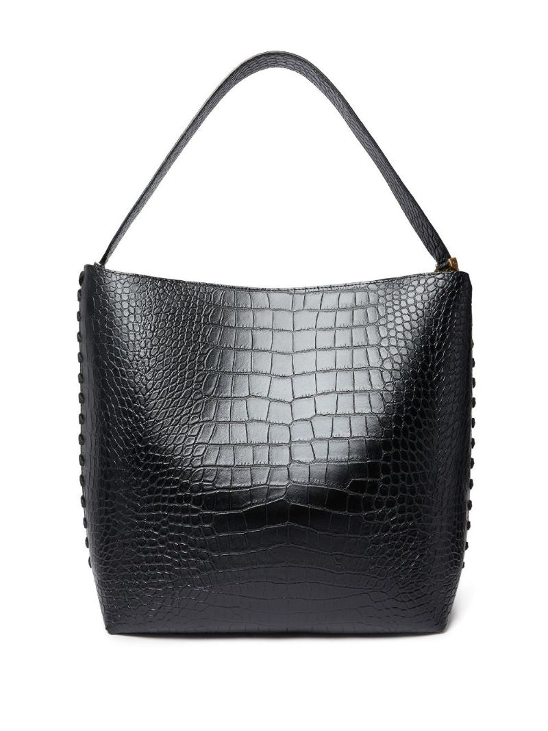 Black Frayme Crocodile-effect Tote Bag