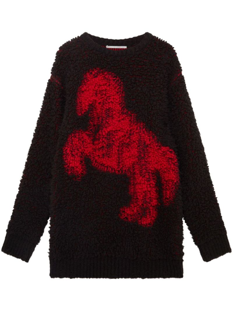 Black Pixel Horse-jacquard Sweater