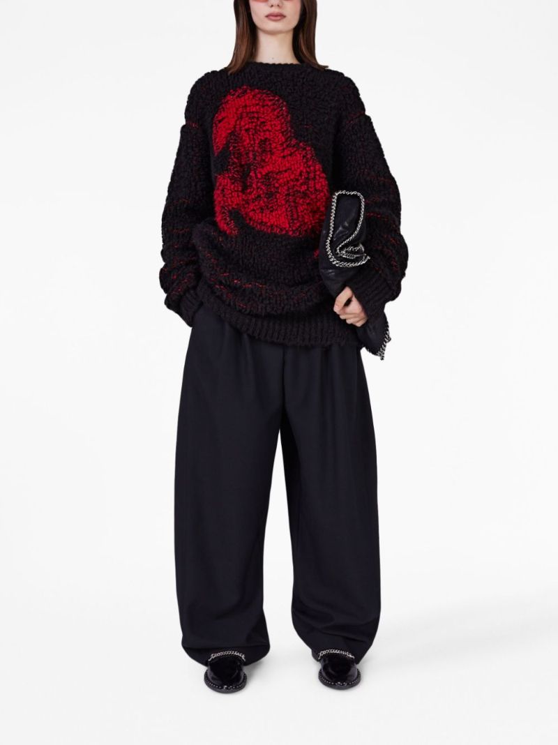 Black Pixel Horse-jacquard Sweater