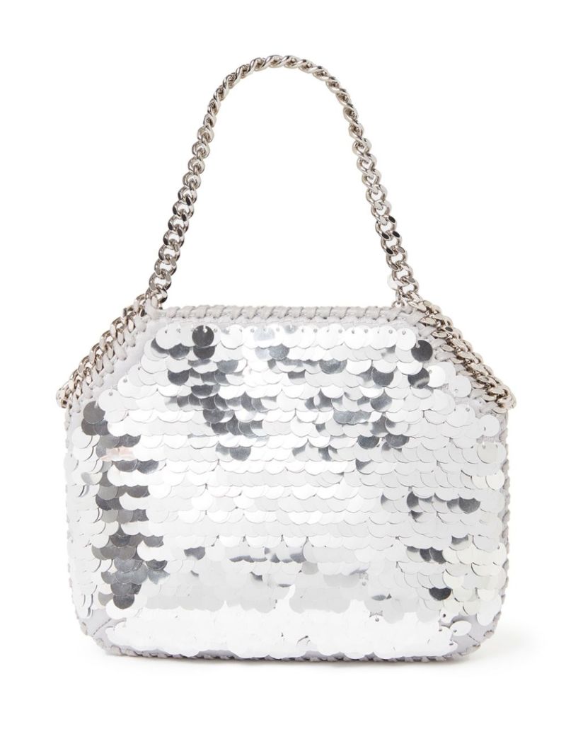 Silver Falabella Mini Sequinned Shoulder Bag