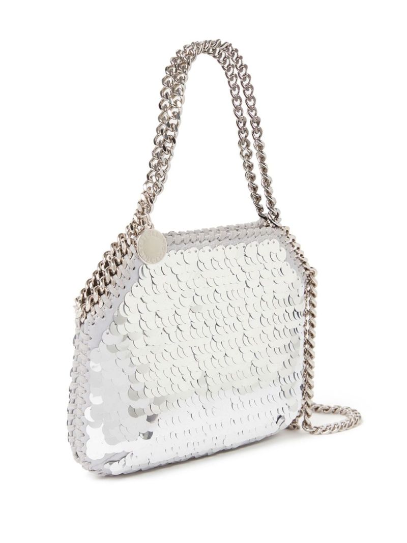 Silver Falabella Mini Sequinned Shoulder Bag
