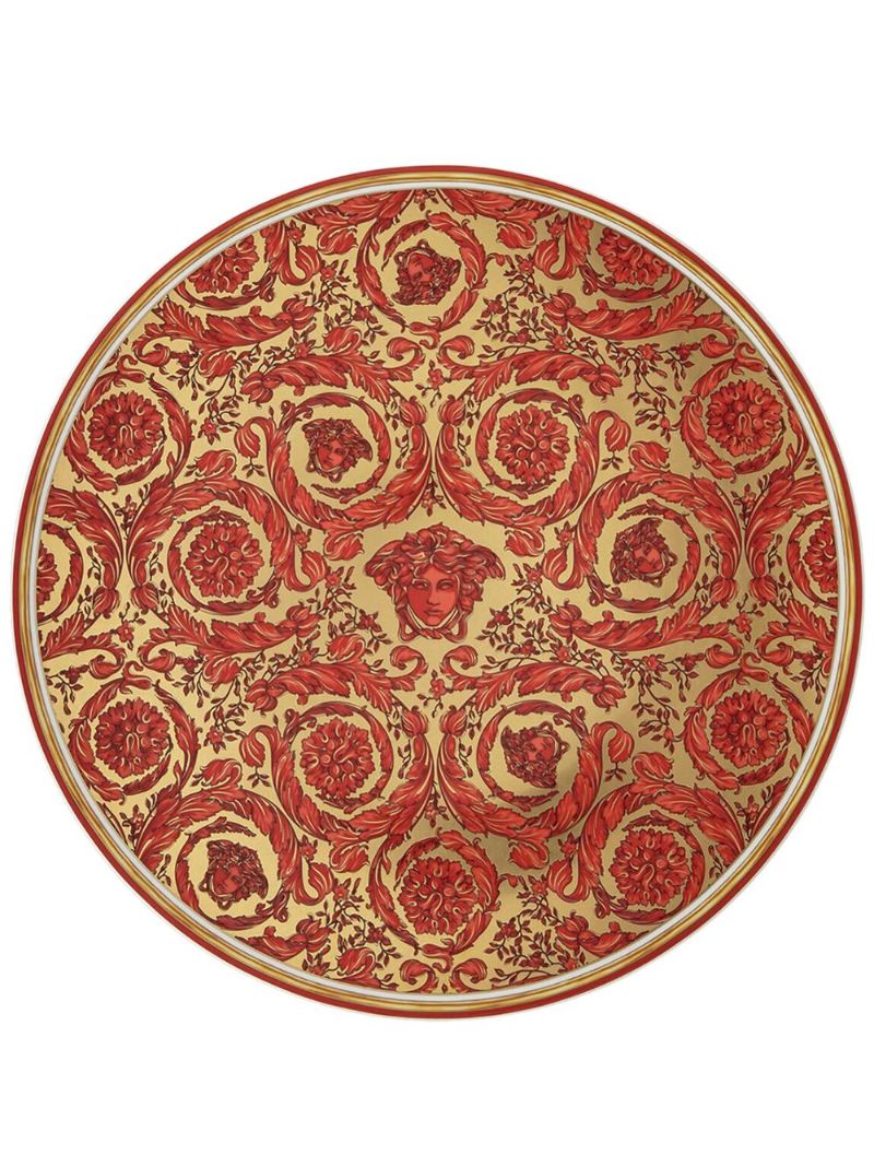 Red Medusa Garland Porcelain Plate