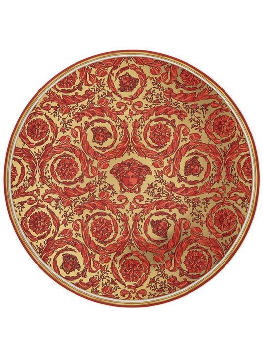 Red Medusa Garland Porcelain Plate