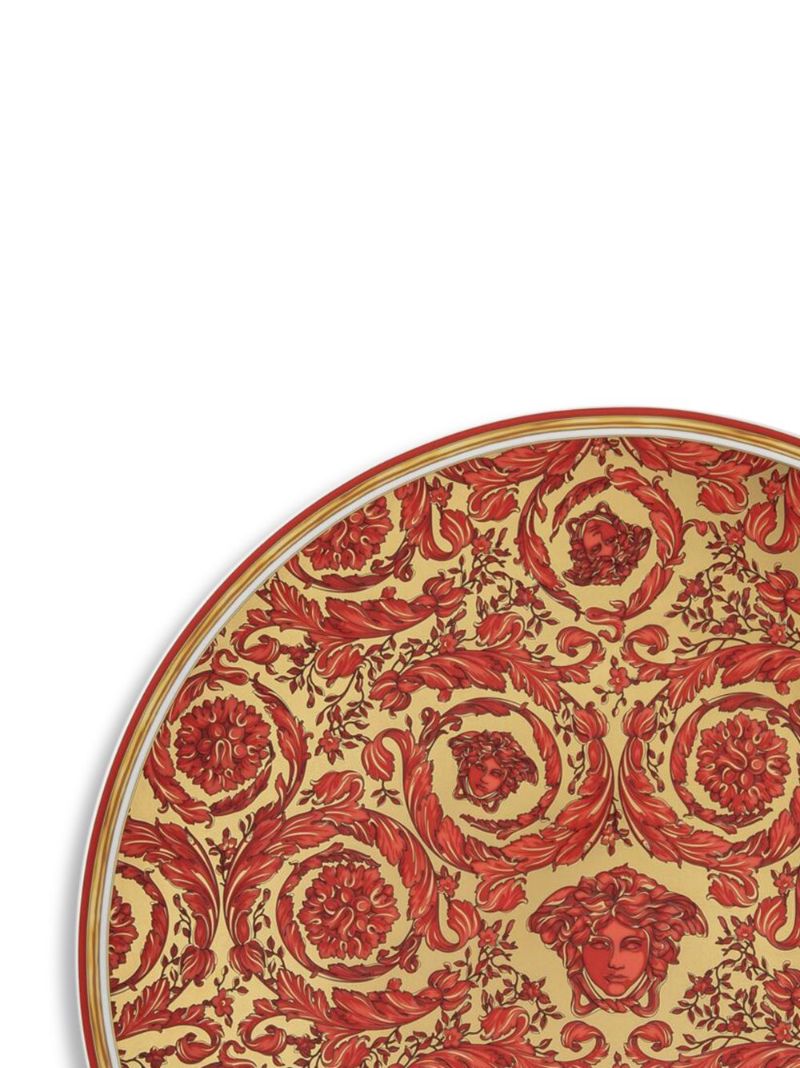 Red Medusa Garland Porcelain Plate