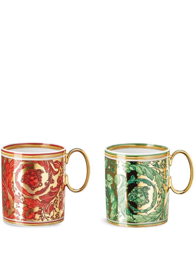 X Rosenthal Gold-tone Medusa Garland Mug Set