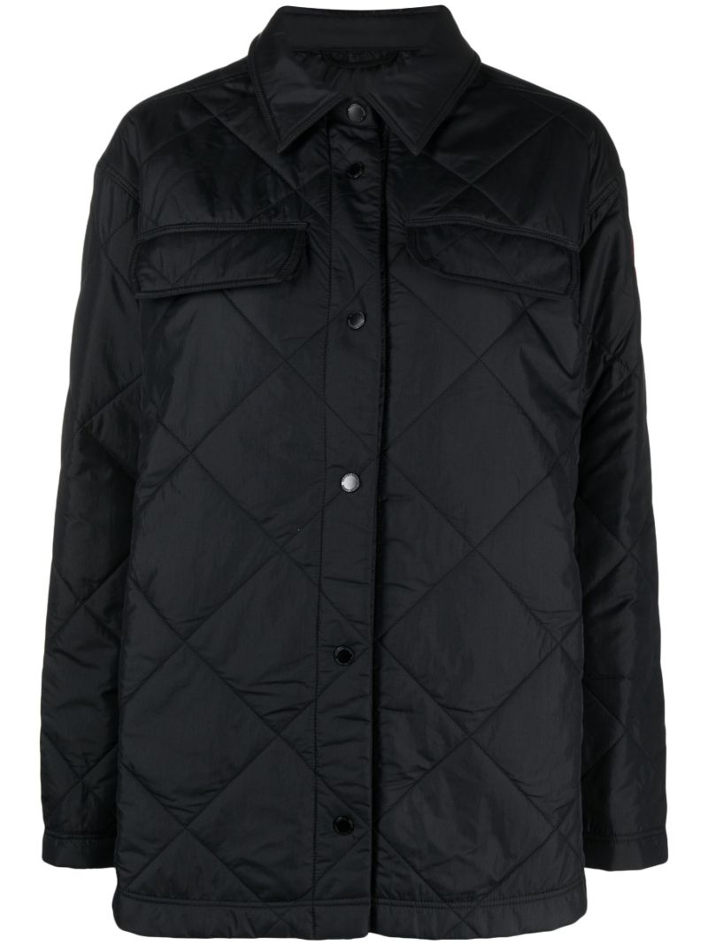 Black Albany Quilted Shirt Jacket