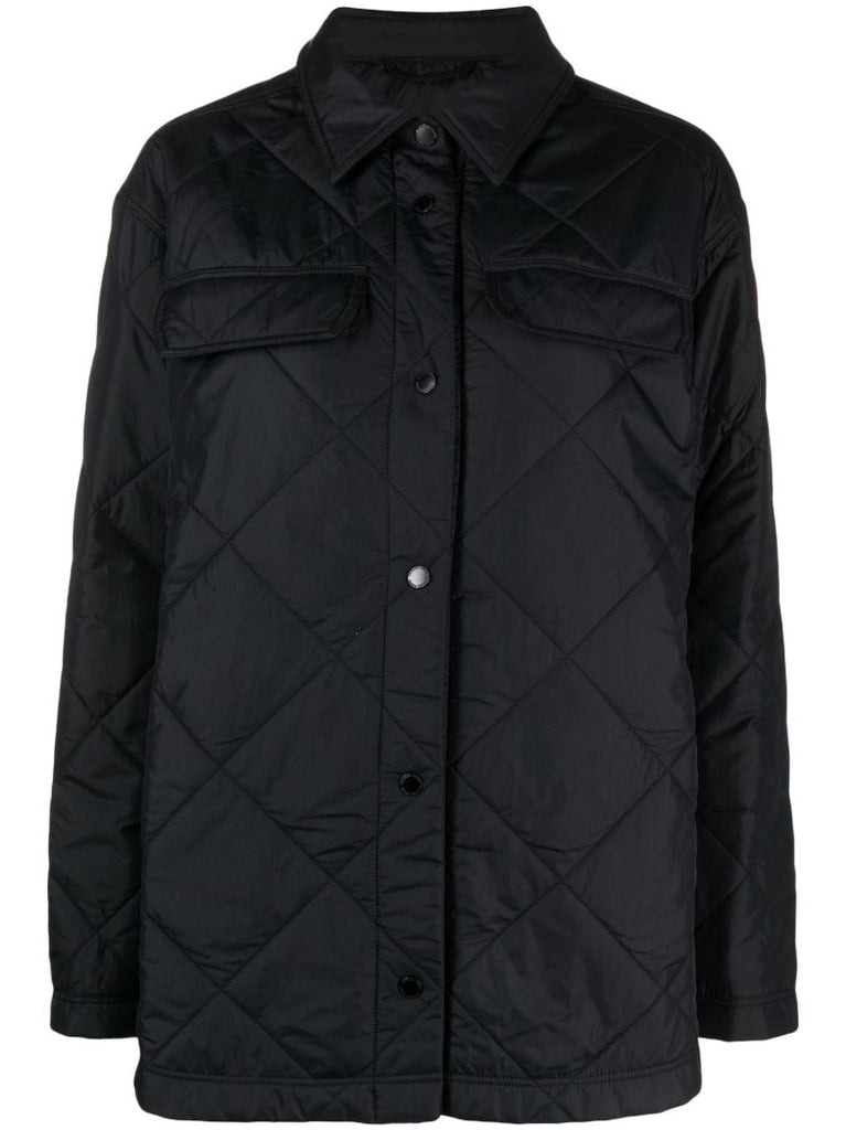 Black Albany Quilted Shirt Jacket