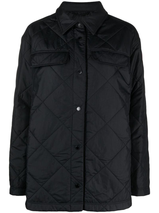 Black Albany Quilted Shirt Jacket