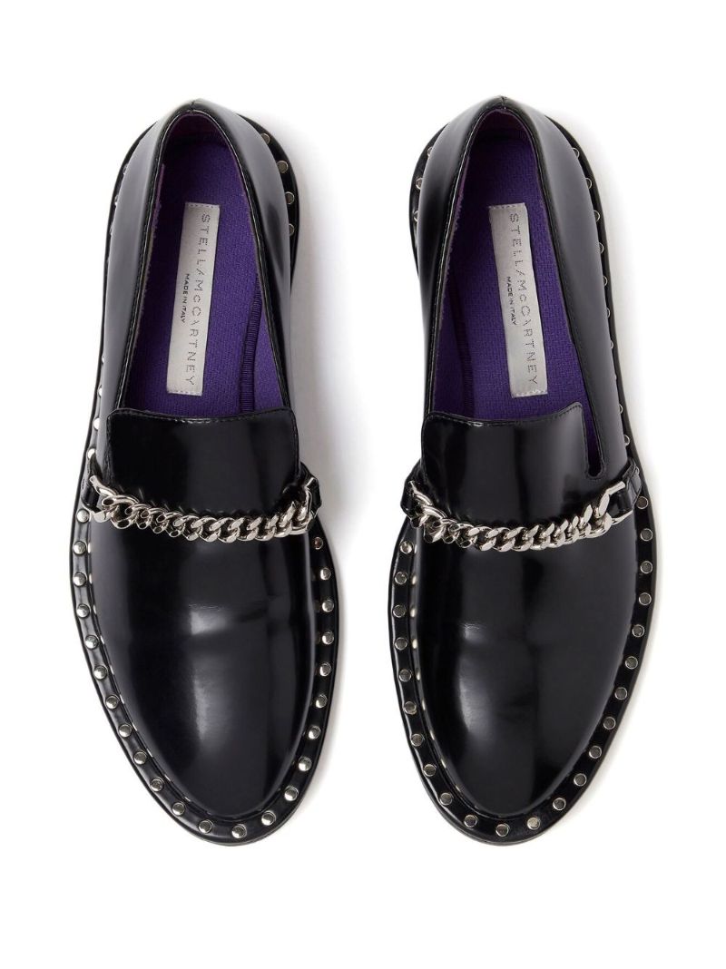Black Falabella Chain-link Loafers