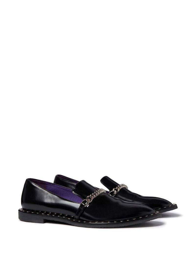 Black Falabella Chain-link Loafers