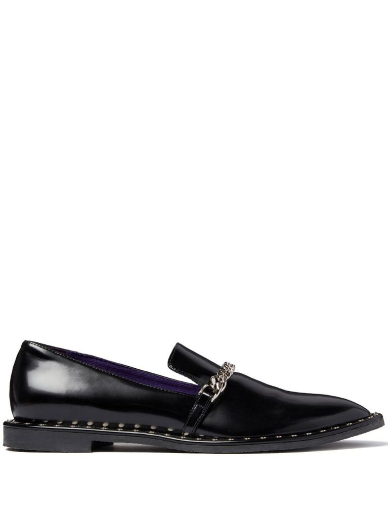 Black Falabella Chain-link Loafers